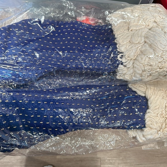 Faux Fur Blue Kantha stitch stocking - Picture 8 of 9